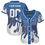 personalized toronto blue jays pattern drip blue white jersey best selling