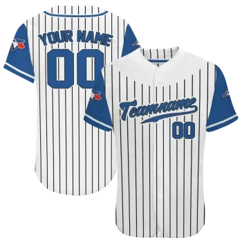 personalized toronto blue jays pinstripe blue white jersey best selling