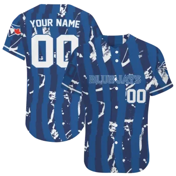 personalized toronto blue jays stripe paint blue jersey best selling