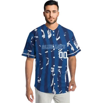 personalized toronto blue jays stripe paint blue jersey fashion forward