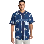 personalized toronto blue jays tropical hibiscus navy jersey best selling