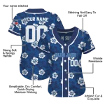 personalized toronto blue jays tropical hibiscus navy jersey best selling
