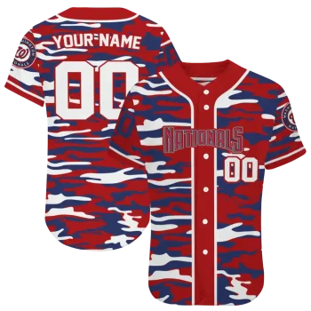 personalized washington nationals camo splash red jersey best selling
