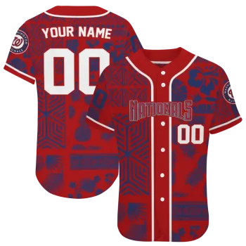 personalized washington nationals pineapple palm geo red jersey best selling