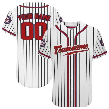 personalized washington nationals pinstripe lines white jersey best selling