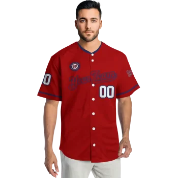 personalized washington nationals plain classic red jersey fashion forward
