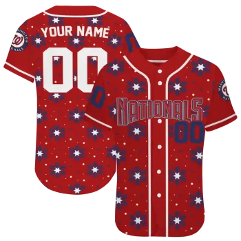 personalized washington nationals snowflake festive red jersey best selling