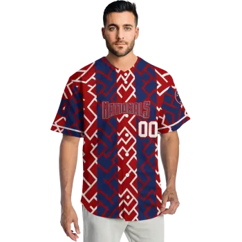 personalized washington nationals squares grid red jersey fashion forward