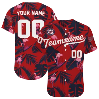 personalized washington nationals tropical flamingo red jersey best selling