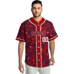 personalized washington nationals tropical hibiscus seashells red jersey best selling