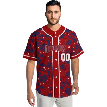 personalized washington nationals tropical hibiscus seashells red jersey fashion forward