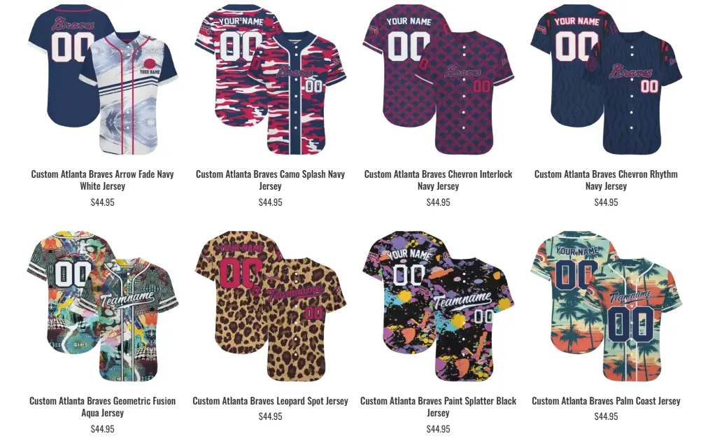 Atlanta Braves Jerseys 2 Atlanta Braves Jerseys by EZ Custom Jerseys