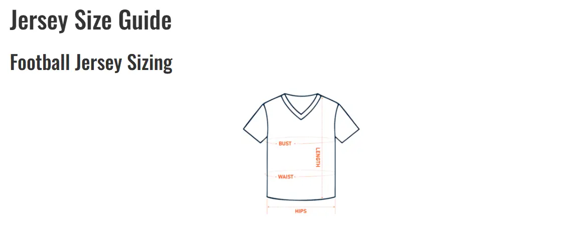 Jerseys Size Guide