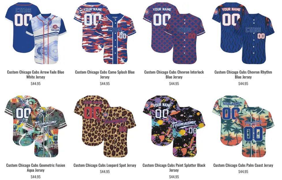 Chicago Cubs Jerseys 8 Chicago Cubs Jerseys by EZ Custom Jerseys