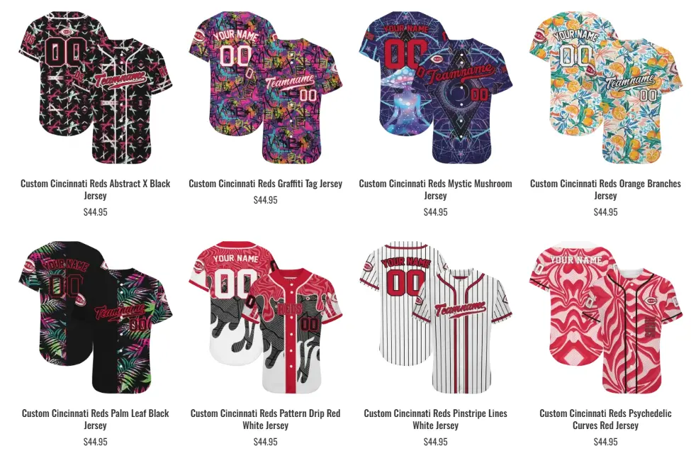 Cincinnati Reds Jerseys by EZ Custom Jerseys