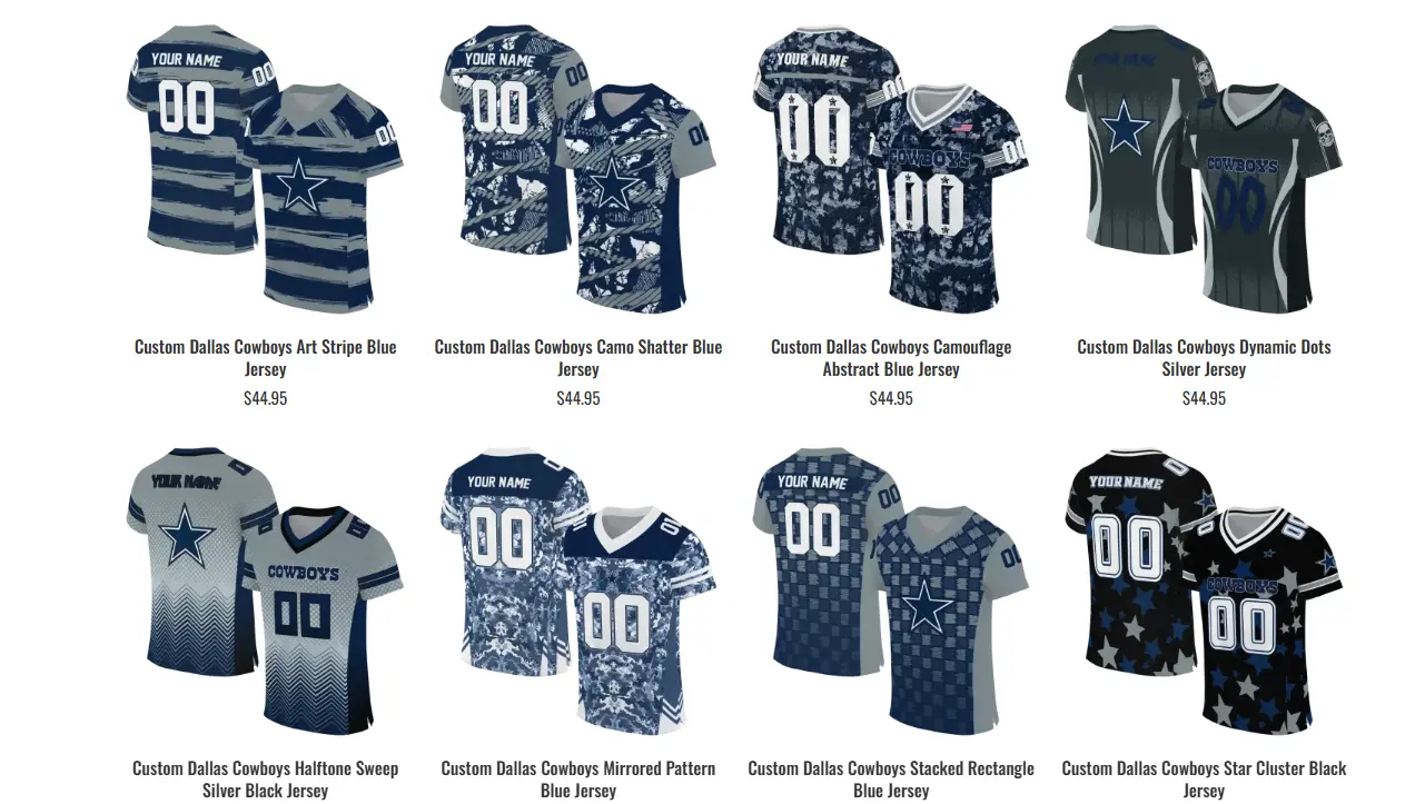 Dallas Cowboys Jerseys 2 Cowboys Jersey by EZ Custom Jerseys