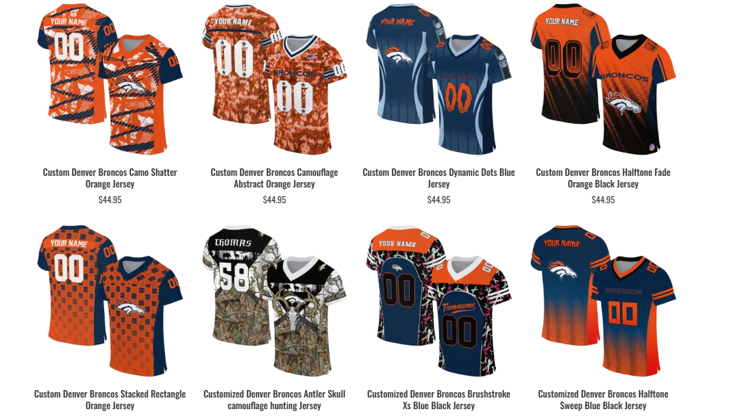 Denver Broncos Jersey by EZ Custom Jerseys