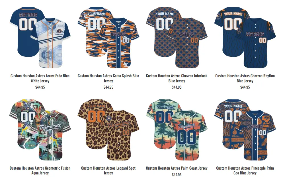 Houston Astros Jerseys 5 Houston Astros Jerseys by EZ Custom Jerseys