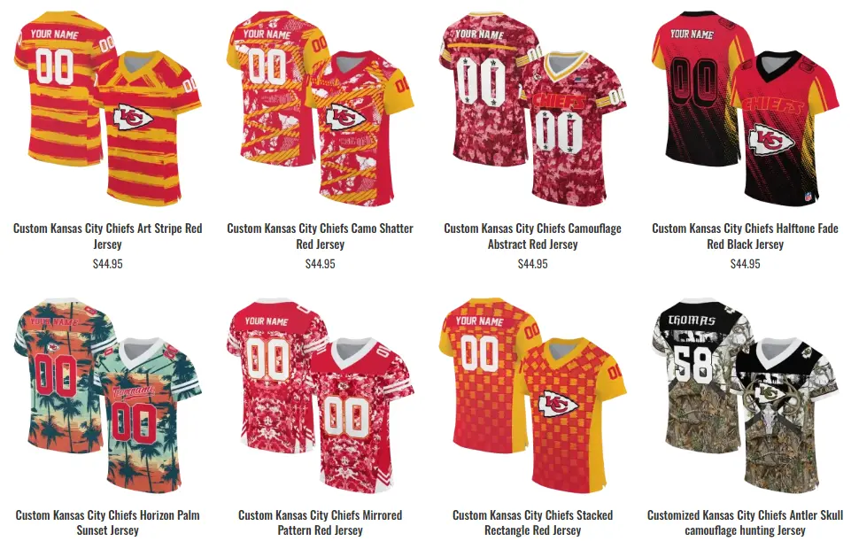 Kansas City Chiefs Jersey by EZ Custom Jerseys