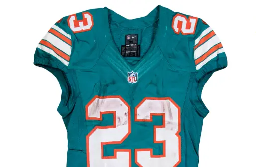 Miami Dolphins aqua jersey with minimalist number font, 2013–2017 modern rebrand