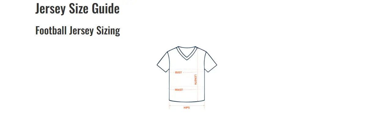 Jerseys Size Guide 