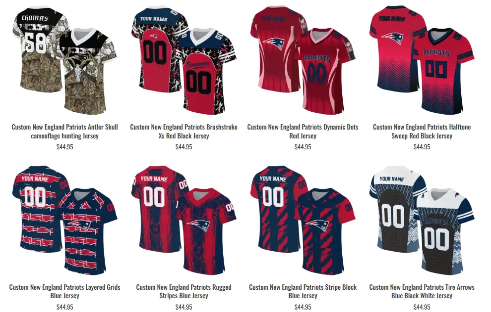 New England Patriots Jersey by EZ Custom Jerseys