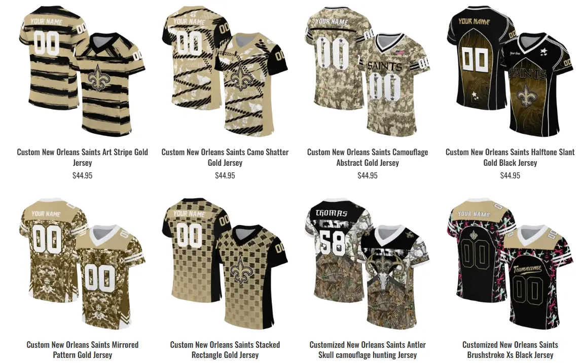 Saints Jersey From EZ Custom Jerseys