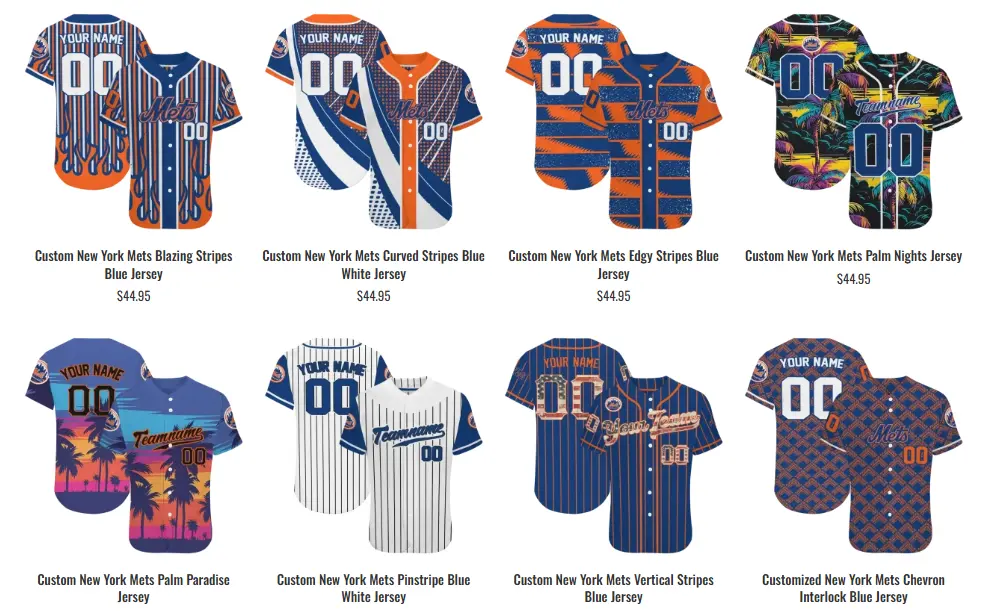 New York Mets Jerseys by EZ Custom Jerseys