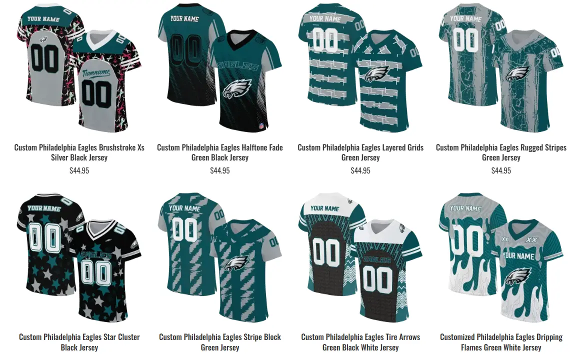 Philadelphia Eagles Jerseys 6 Eagles Jersey by EZ Custom Jerseys