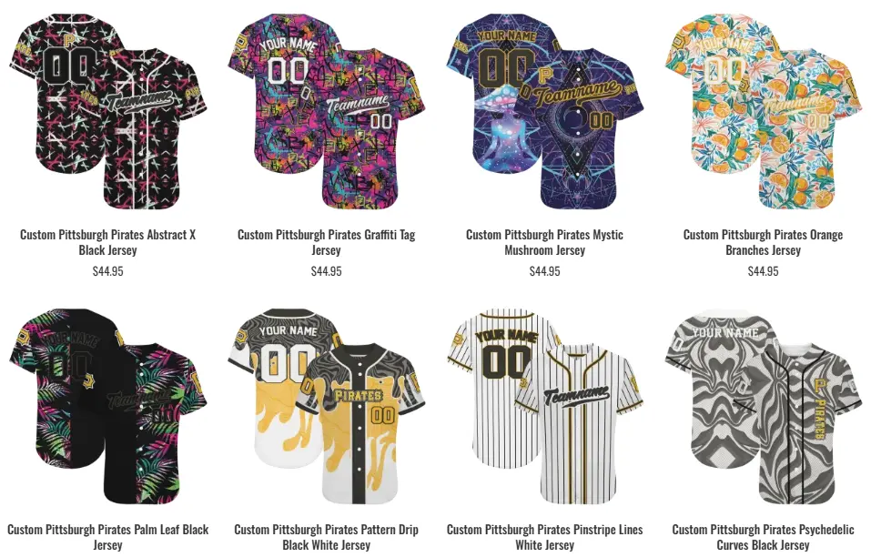 Pittsburgh Pirates Jerseys by EZ Custom Jerseys