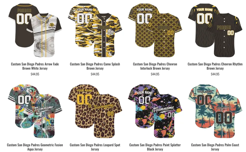 San Diego Padres Jerseys by EZ Custom Jerseys